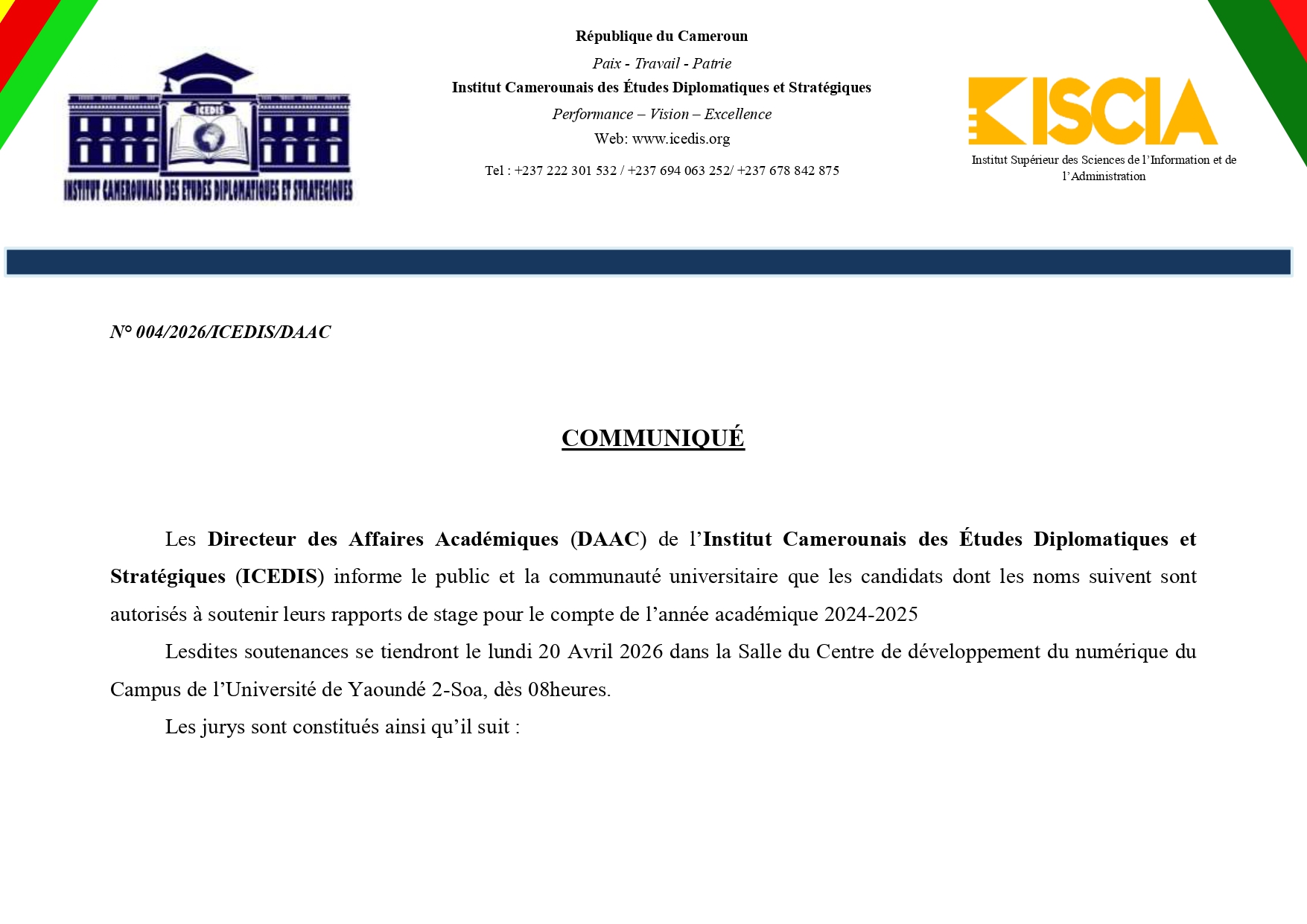 Communiqué - Page 1